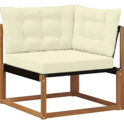 vidaXL Conjunto de sofás de exterior con cojín 6 pcs Natural y crema Clearance