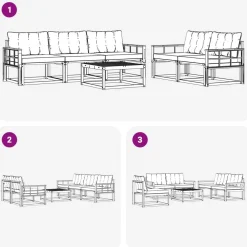 vidaXL Conjunto de sofás de exterior 6 pcs Gris Natural y Claro Gris claro y natural