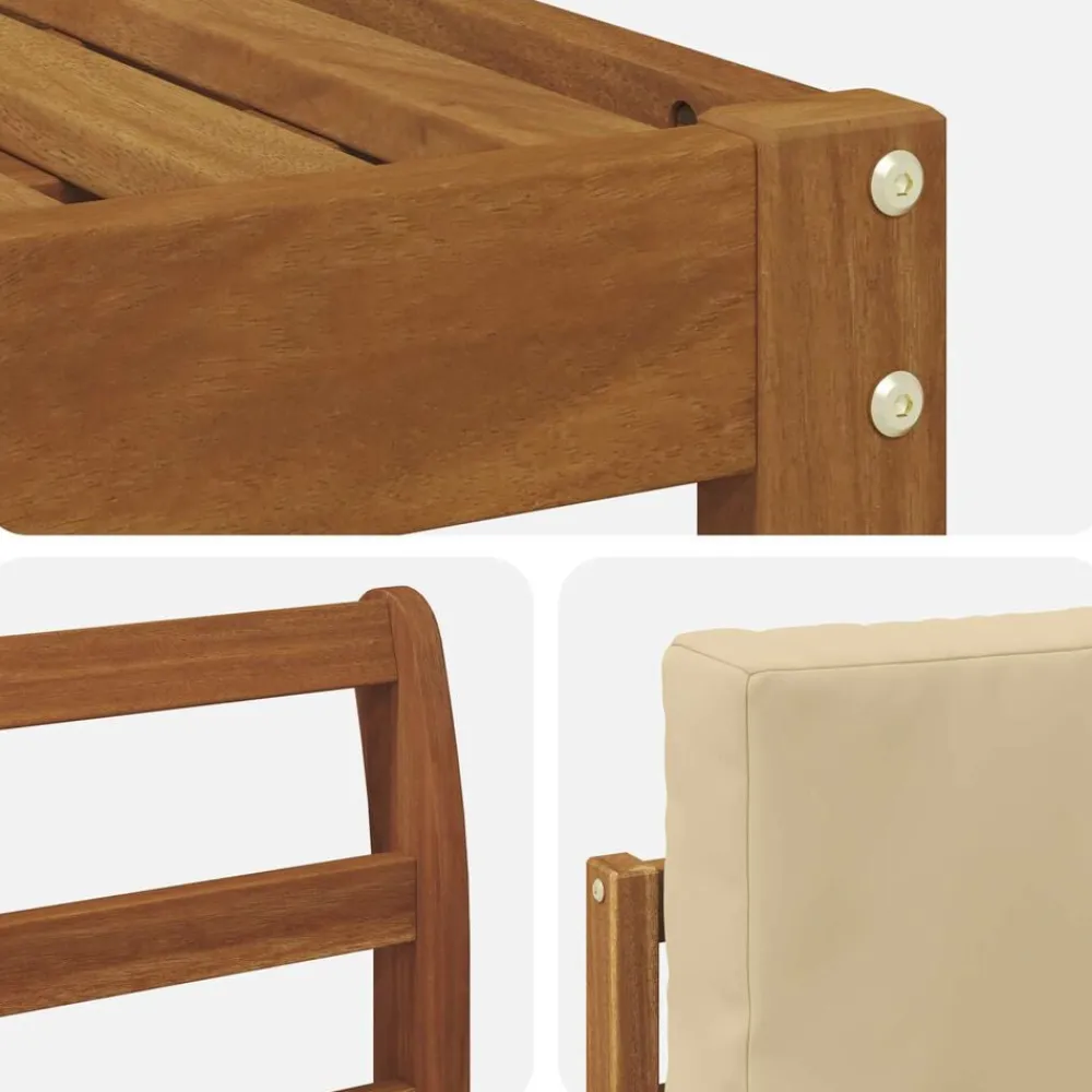 vidaXL Conjunto de sofás de exterior con cojín 6 pcs Natural y beige Online