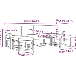 vidaXL Conjunto de sofás de exterior con cojín 6 pcs Natural y beige Online