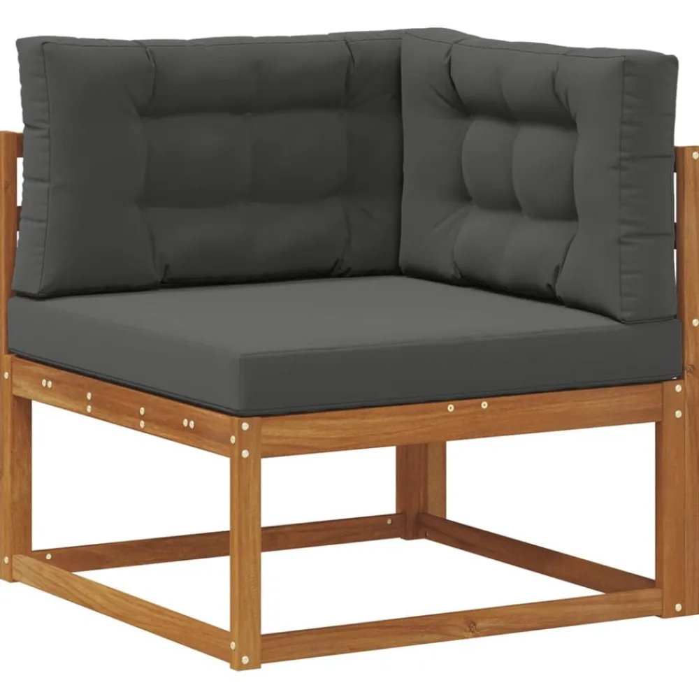 vidaXL Conjunto de sofás de exterior 6 pcs Natural y antracita Sale