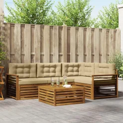 vidaXL Conjuntos De Muebles-Conjunto de sofás de exterior con cojín 5 pcs