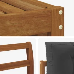 vidaXL Conjunto de sofás de exterior 6 pcs Natural y antracita Online