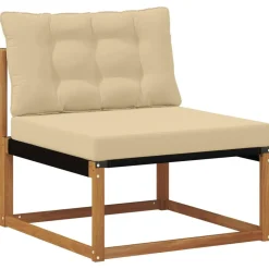 vidaXL Conjunto de sofás de exterior con cojín 5 pcs Natural y beige Outlet