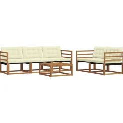 vidaXL Conjuntos De Muebles-Conjunto de sofás de exterior con cojín 6 pcs