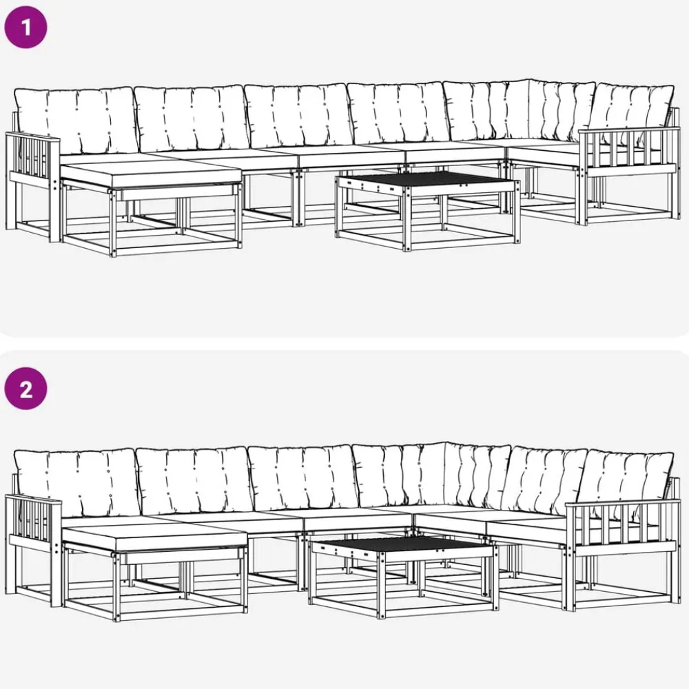 vidaXL Conjuntos De Muebles-Conjunto de sofás de exterior con cojín 22 pcs
