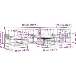 vidaXL Conjuntos De Muebles-Conjunto de sofás de exterior con cojín 22 pcs