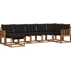 vidaXL Conjuntos De Muebles-Conjunto de sofás de exterior con cojín 7 pcs