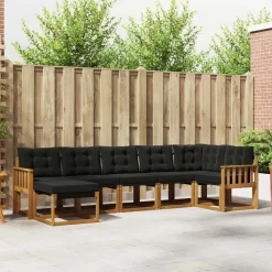 vidaXL Conjuntos De Muebles-Conjunto de sofás de exterior con cojín 7 pcs