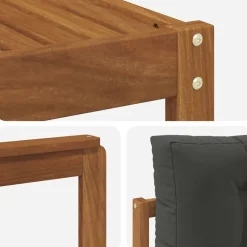 vidaXL Conjunto de sofás de exterior 9 pcs Natural y antracita Sale