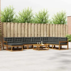 vidaXL Conjuntos De Muebles-Conjunto de sofás de exterior 9 pcs