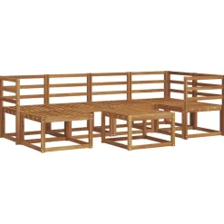 vidaXL Conjuntos De Muebles-Conjunto de sofás de exterior con cojín 7 pcs