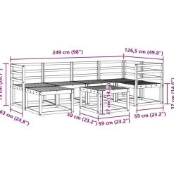 vidaXL Conjuntos De Muebles-Conjunto de sofás de exterior con cojín 7 pcs