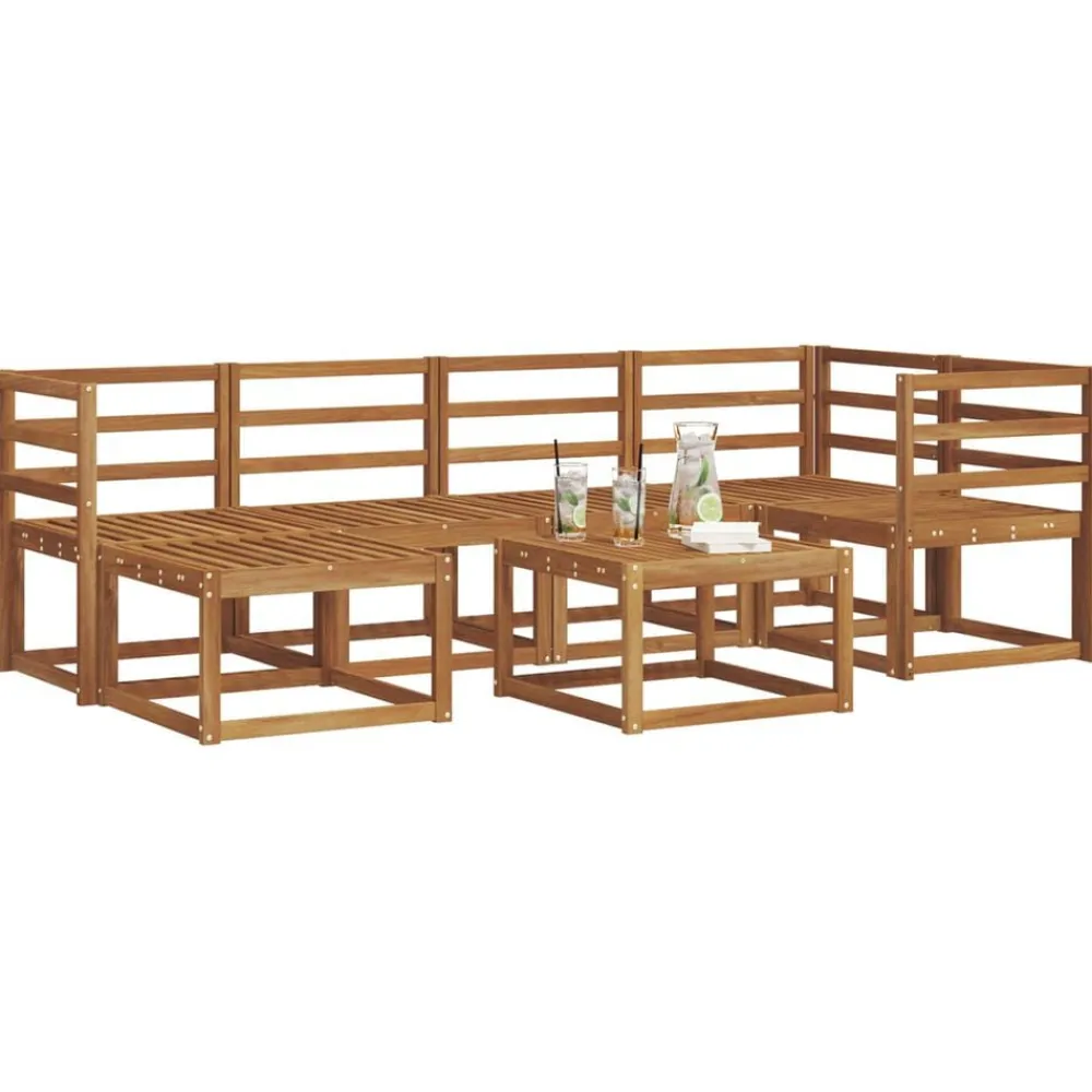 vidaXL Conjuntos De Muebles-Conjunto de sofás de exterior con cojín 7 pcs