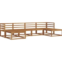 vidaXL Conjuntos De Muebles-Conjunto de sofás de exterior 6 pcs Natural