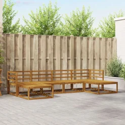 vidaXL Conjuntos De Muebles-Conjunto de sofás de exterior 6 pcs Natural