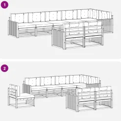 vidaXL Conjuntos De Muebles-Conjunto de sofás de exterior 8 pcs
