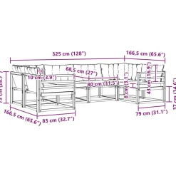 vidaXL Conjuntos De Muebles-Conjunto de sofás de exterior con cojín 6 pcs