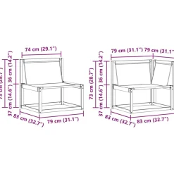 vidaXL Conjuntos De Muebles-Conjunto de sofás de exterior con cojín 6 pcs