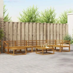 vidaXL Conjunto de sofás de exterior 8 pcs Natural Clearance