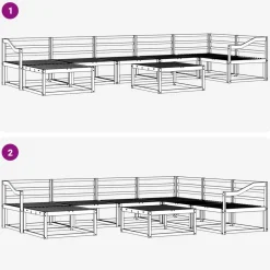 vidaXL Conjunto de sofás de exterior 8 pcs Natural Clearance