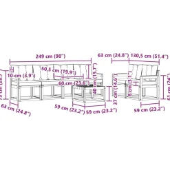 vidaXL Conjunto de sofás de exterior con cojín 7 pcs Natural y crema Discount