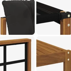 vidaXL Conjunto de sofás de exterior con cojín 10 pcs Natural y negro