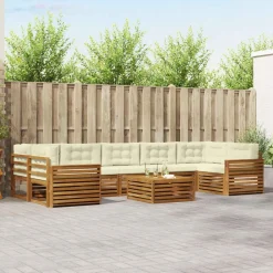 vidaXL Conjuntos De Muebles-Conjunto de sofás de exterior con cojín 8 pcs