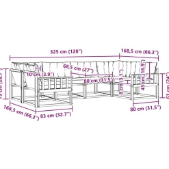 vidaXL Conjuntos De Muebles-Conjunto de sofás de exterior con cojín 6 pcs