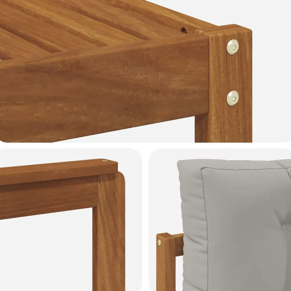 vidaXL Conjunto de sofás de exterior 6 pcs Gris Natural y Claro Gris claro y natural Outlet