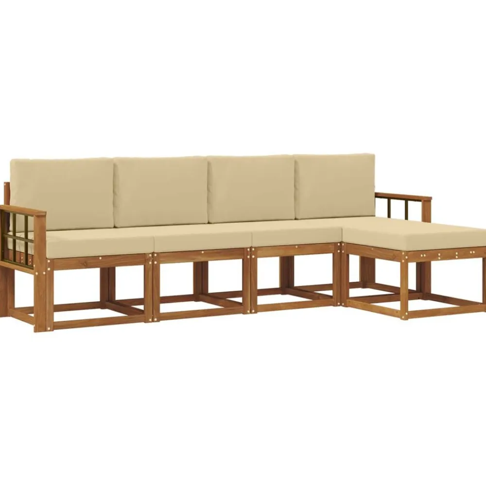 vidaXL Conjuntos De Muebles-Conjunto de sofás de exterior con cojín 5 pcs