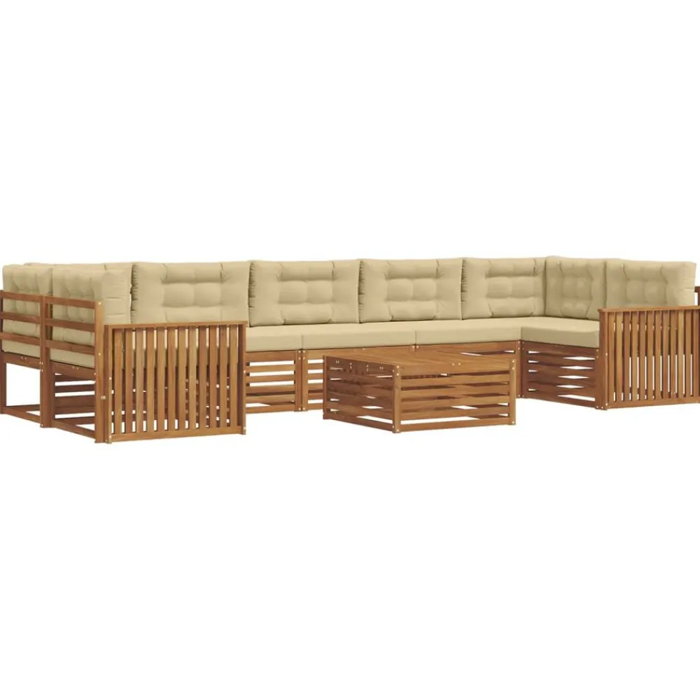 vidaXL Conjuntos De Muebles-Conjunto de sofás de exterior con cojín 8 pcs