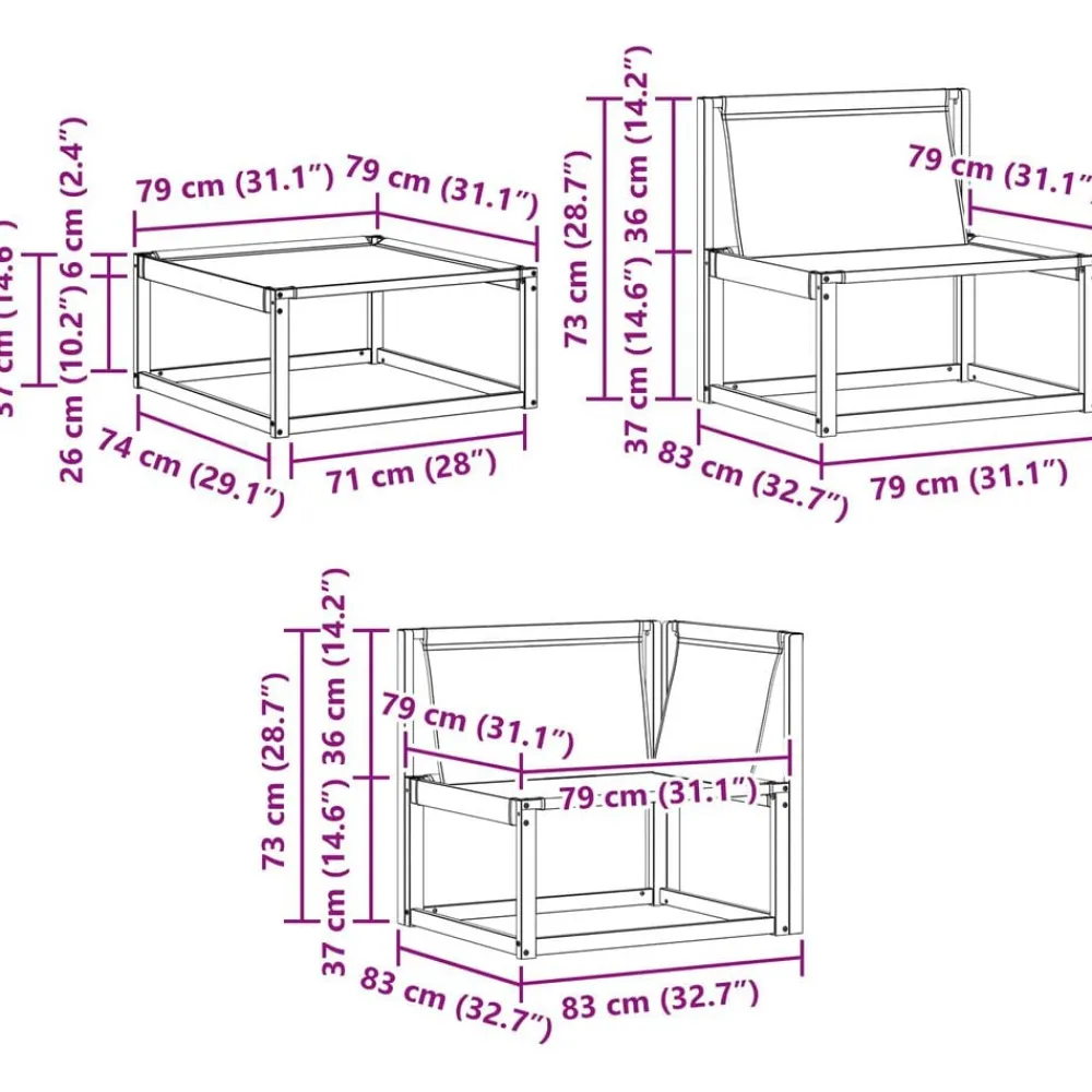 vidaXL Conjuntos De Muebles-Conjunto de sofás de exterior con cojín 19 pcs