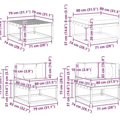 vidaXL Conjunto de sofás de exterior con cojín 9 pcs Natural y crema Discount