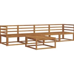 vidaXL Conjunto de sofás de exterior 5 pcs Natural Online