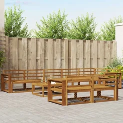 vidaXL Conjuntos De Muebles-Conjunto de sofás de exterior 9 pcs