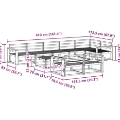 vidaXL Conjuntos De Muebles-Conjunto de sofás de exterior 9 pcs