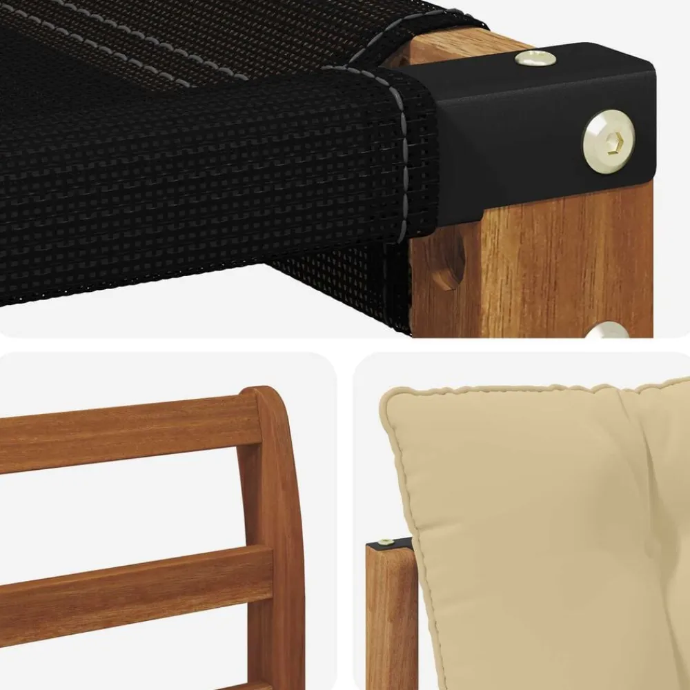 vidaXL Conjunto de sofás de exterior con cojín 9 pcs Natural y beige Clearance