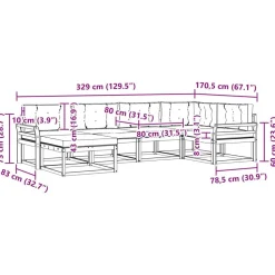 vidaXL Conjunto de sofás de exterior 6 pcs Natural y antracita Clearance