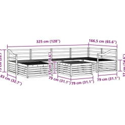 vidaXL Conjunto de sofás de exterior 7 pcs Natural Best