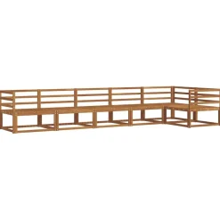 vidaXL Conjunto de sofás de exterior 6 pcs Natural Hot