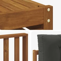 vidaXL Conjunto de sofás de exterior 9 pcs Natural y antracita Outlet