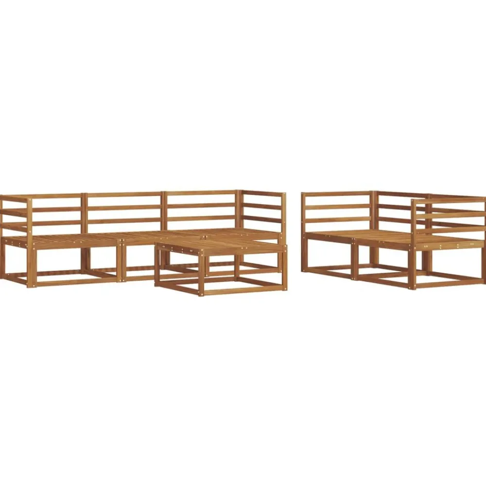vidaXL Conjunto de sofás de exterior 6 pcs Gris Natural y Claro Gris claro y natural Discount