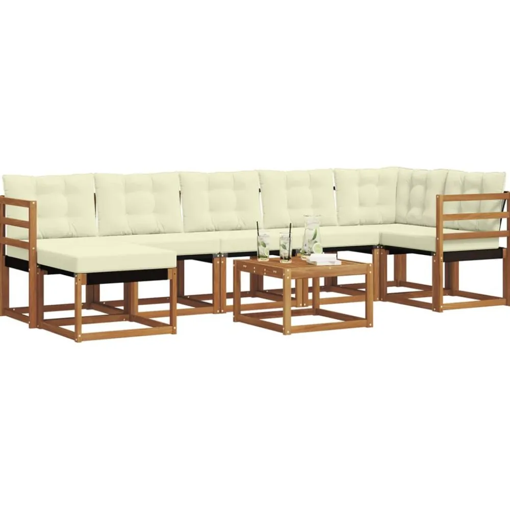 vidaXL Conjuntos De Muebles-Conjunto de sofás de exterior con cojín 8 pcs
