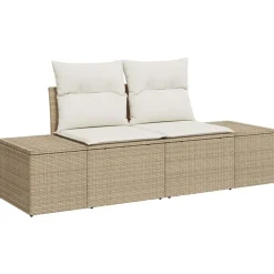vidaXL Conjunto de sofás de jardín 9 pcs Beige ratán sintético beige y crema Hot