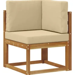 vidaXL Conjunto de sofás de exterior con cojín 7 pcs Natural y beige Online