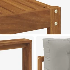 vidaXL Conjunto de sofás de exterior 5 pcs Gris Natural y Claro Gris claro y natural Online