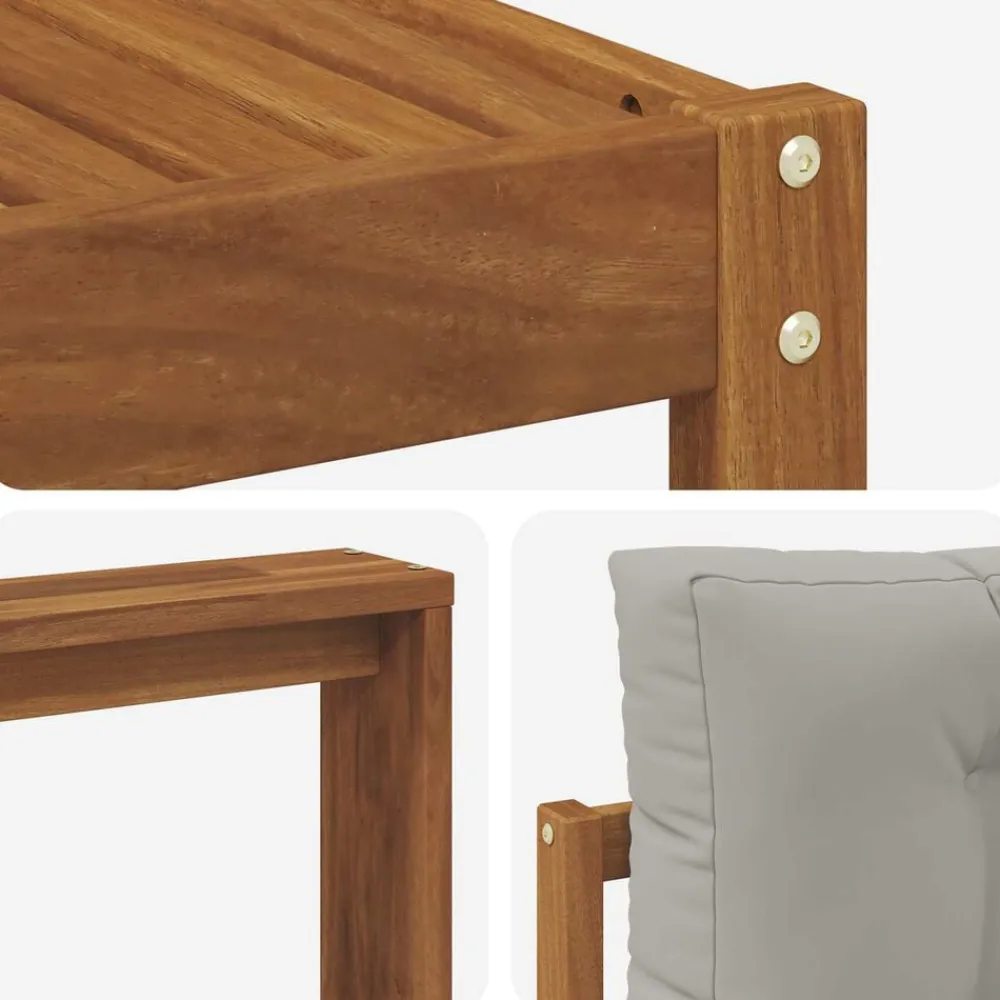 vidaXL Conjunto de sofás de exterior 5 pcs Gris Natural y Claro Gris claro y natural Online