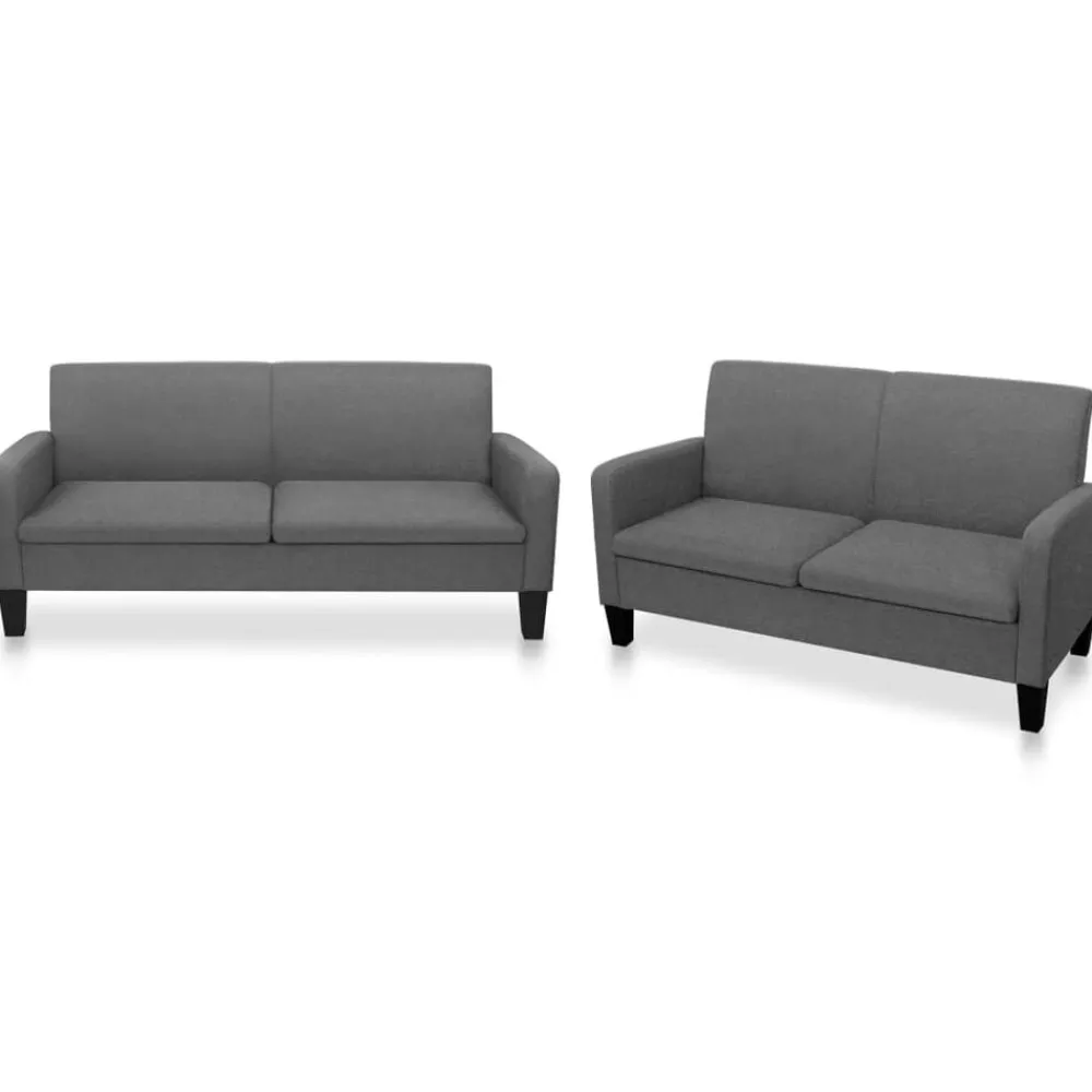 vidaXL Conjunto de sofás de 2 piezas tela Gris oscuro Online