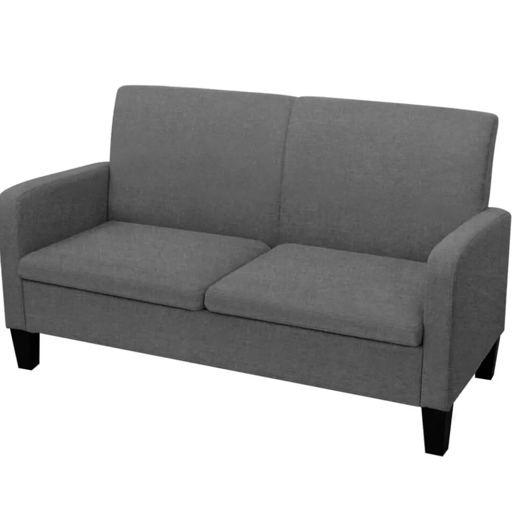 vidaXL Conjunto de sofás de 2 piezas tela Gris oscuro Online
